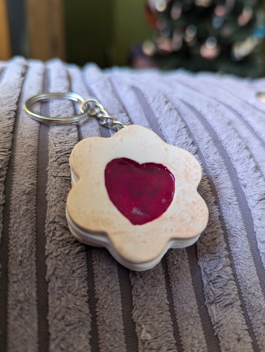 Heart biscuit keychain